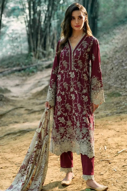 IMAGE LAWN 3PC - LAWN EMB SHIRT WITH MONARK PRINTED DUPATTA AND LAWN DYED TROUSER | RP-3598