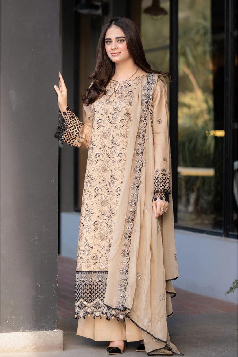 SAPPHIRE LAWN 3PC - LAWN SEQUENCE EMB SHIRT WITH CHIFFON EMB DUPATTA AND LAWN DYED TROUSER | RP-3750